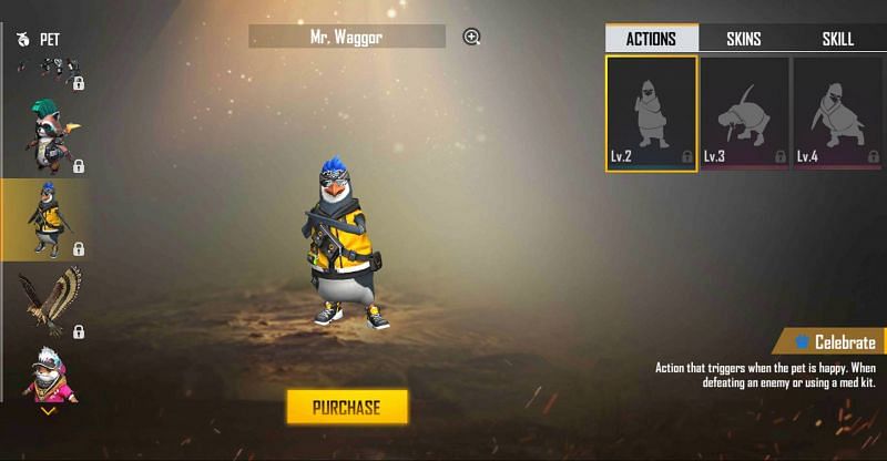 Celebrate emote for Mr. Waggor pet (Image via Free Fire)